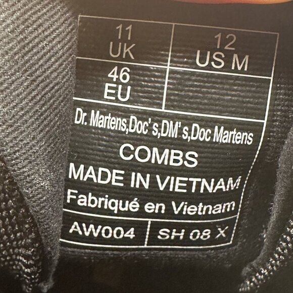 Dr. Marten's Combs Men's size 12 Black Combat Boots - Picture 8 of 8